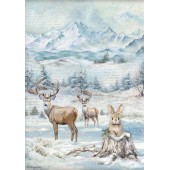 Бумага рисовая для декупажа Stamperia DFSA41055 "Олени и кролик", А4